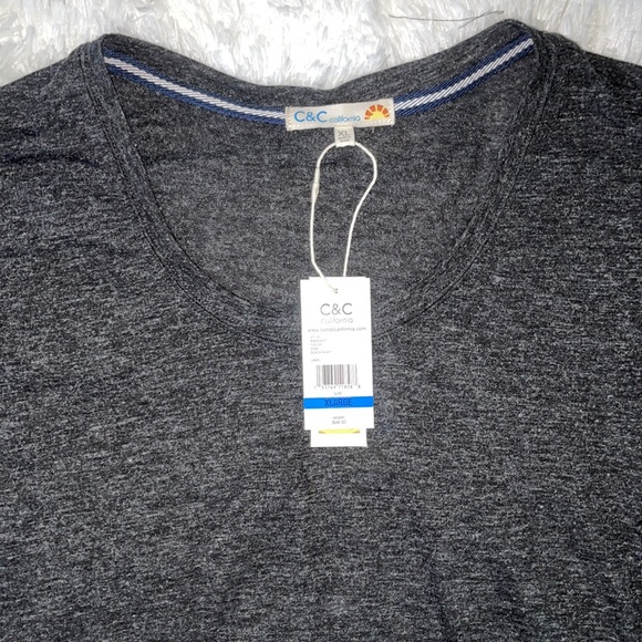 C & C California Long Sleeve Grey Soft Tee - XL - New with Tags - Picture 2 of 3